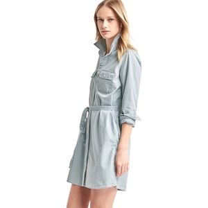 Gap SM Railroad Stripe Denim Shirt Dress NWT